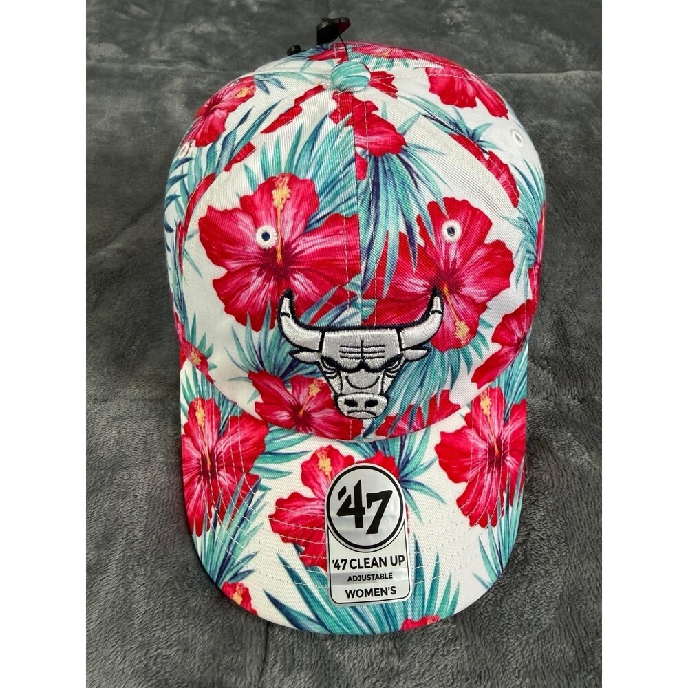 Chicago Bulls 47 Brand Floral Sharon Women’s Clean Up Hat Adjustable NWT NBA Cap